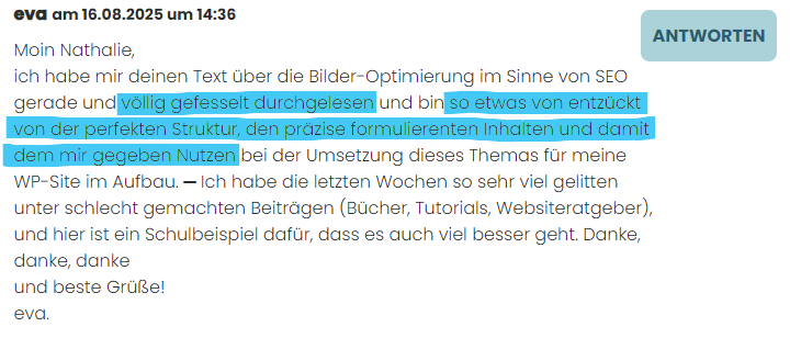 lieber blog kommentar