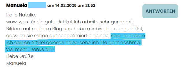 lieber blog kommentar