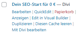 wp rocket cache leeren einer seite