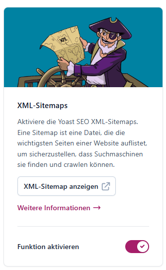 Die Yoast Sitemap Einstellungen im Dashboard